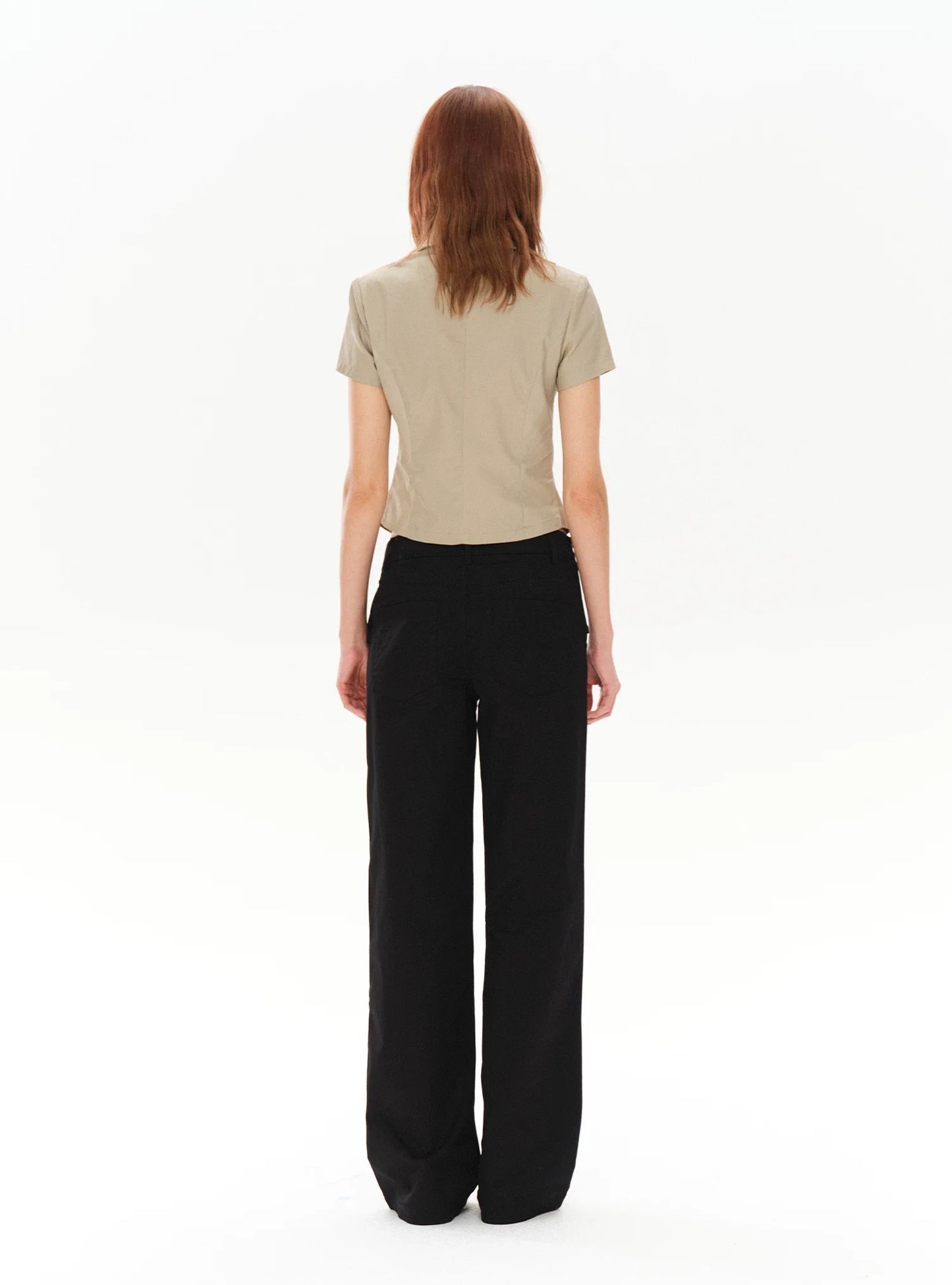 LOW-WAIST STYLISH PANTS WITH BUCKLE