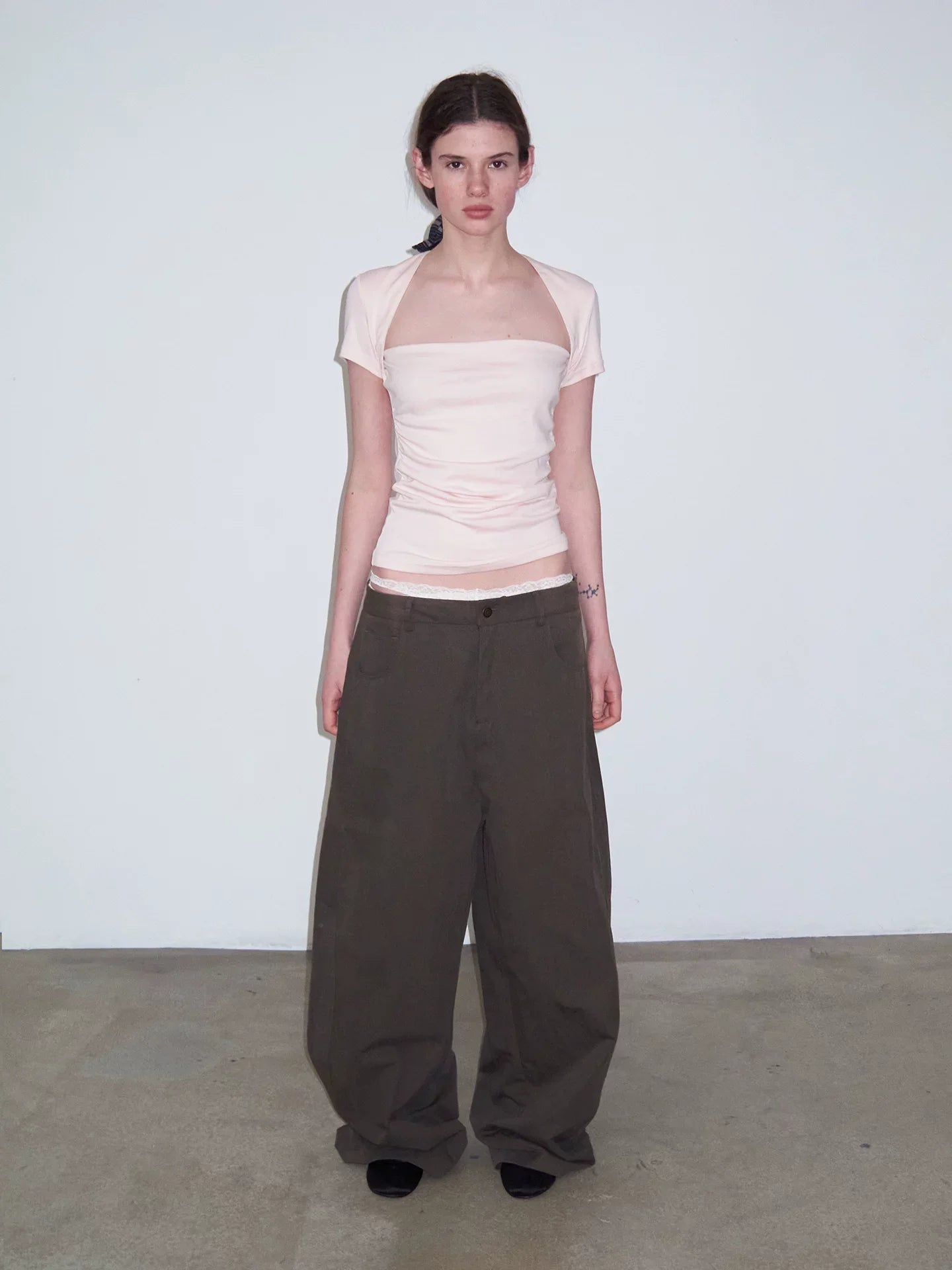 FAUX TWO-PIECE CROP TOP