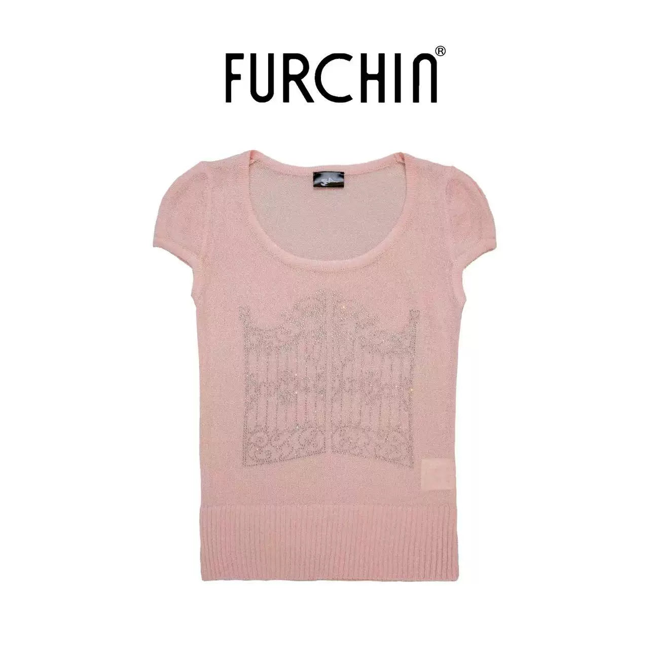 GLITTERING RHINESTONE KNIT TEE