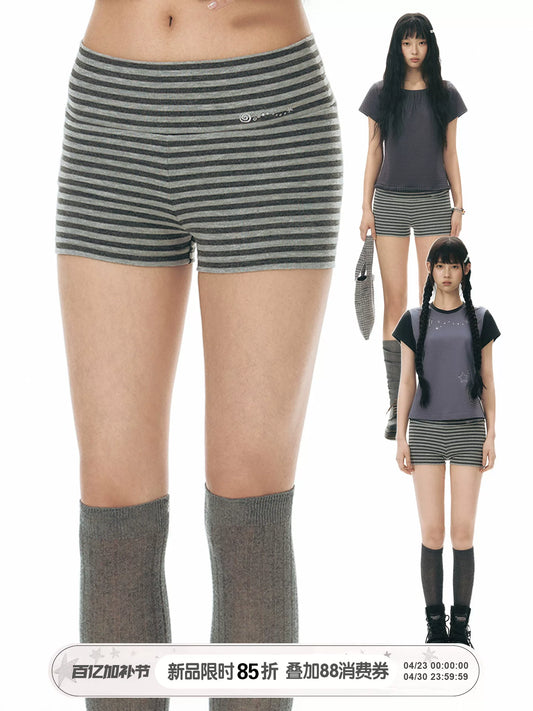 STRIPED ANTI-GLARE SAFETY SHORTS
