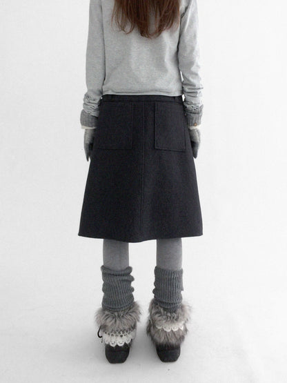 TWEED PLEATED BUSTIER SKIRT