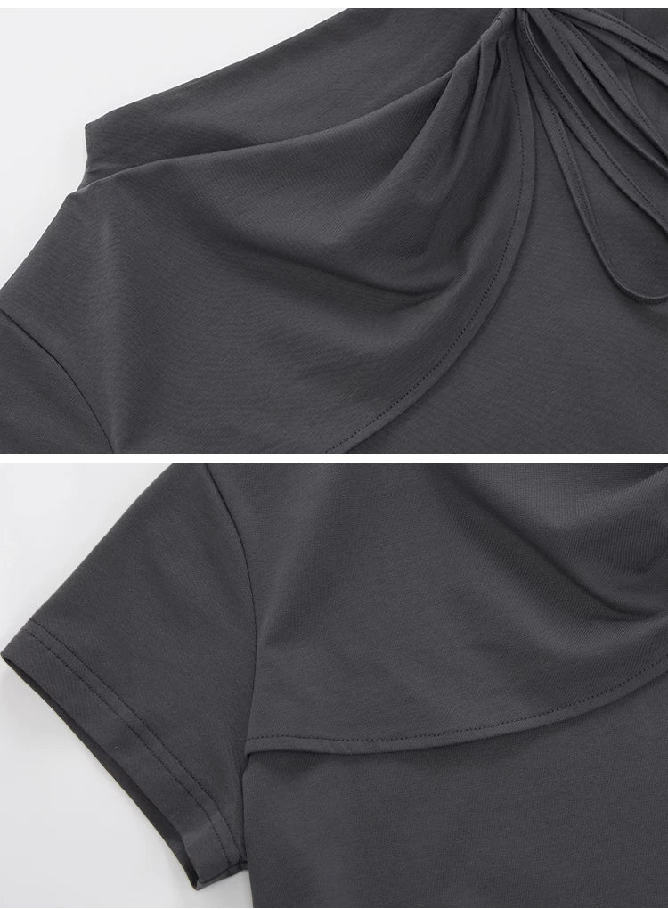 HIGH-NECK SLIMMING T-SHIRT