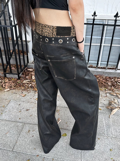 PUNK LEOPARD LAYERD PANTS