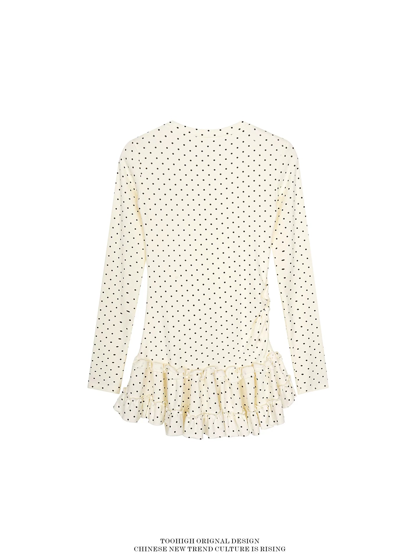 MICRO DOT PEPLUM TOP