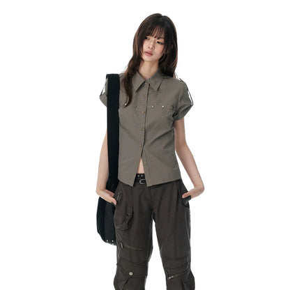 RETRO PLAID RIVET SHIRT