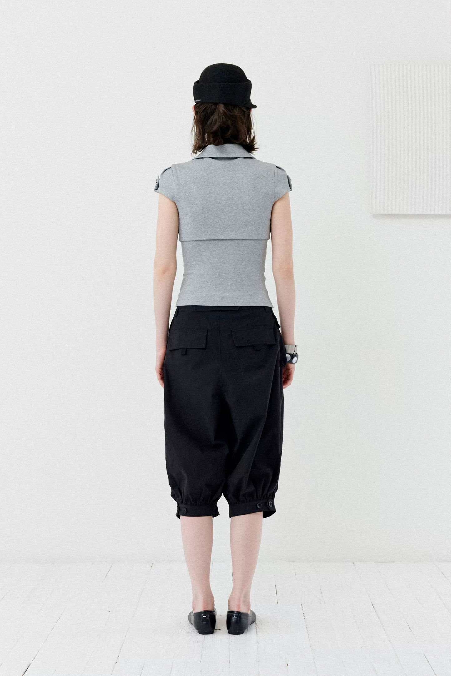 DOUBLE-BREASTED CROP TOP SET
