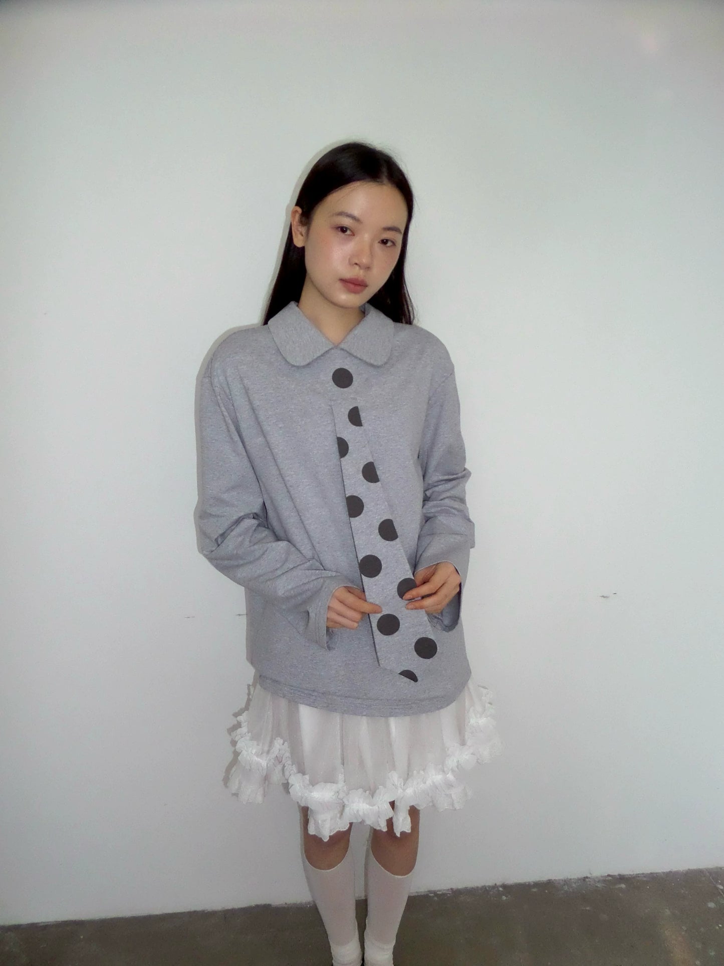 POLKA DOT TIE POLO T-SHIRT