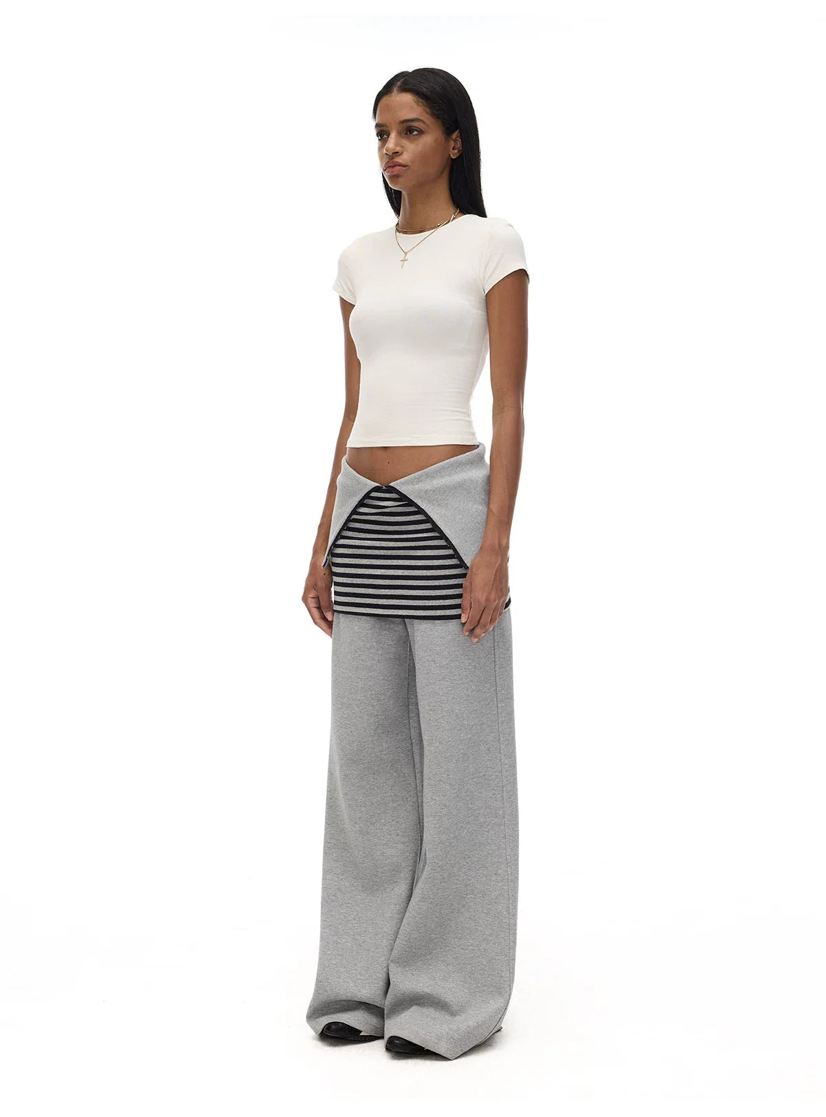 ADJUSTABLE WAIST WIDE-LEG SWEATPANTS
