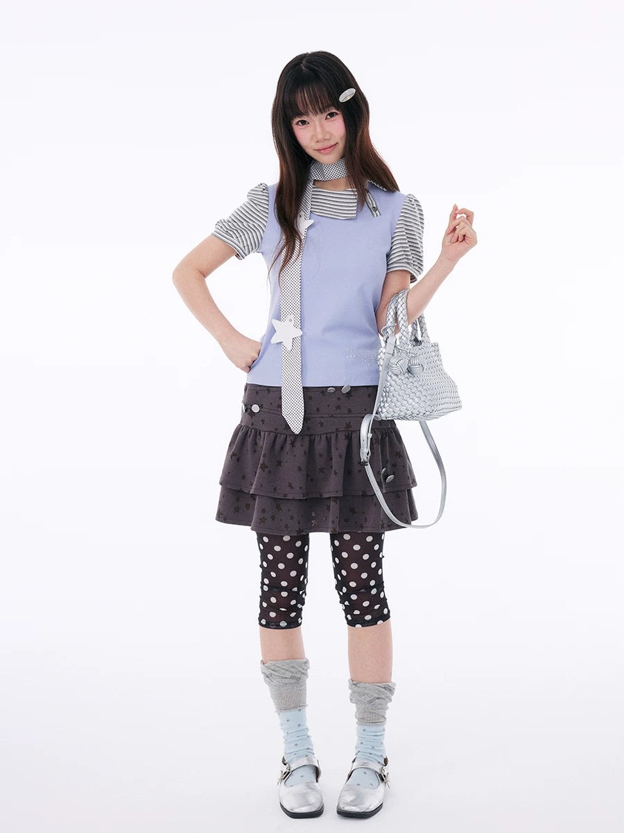 CUTE BUTTONED STRETCH SKIRT