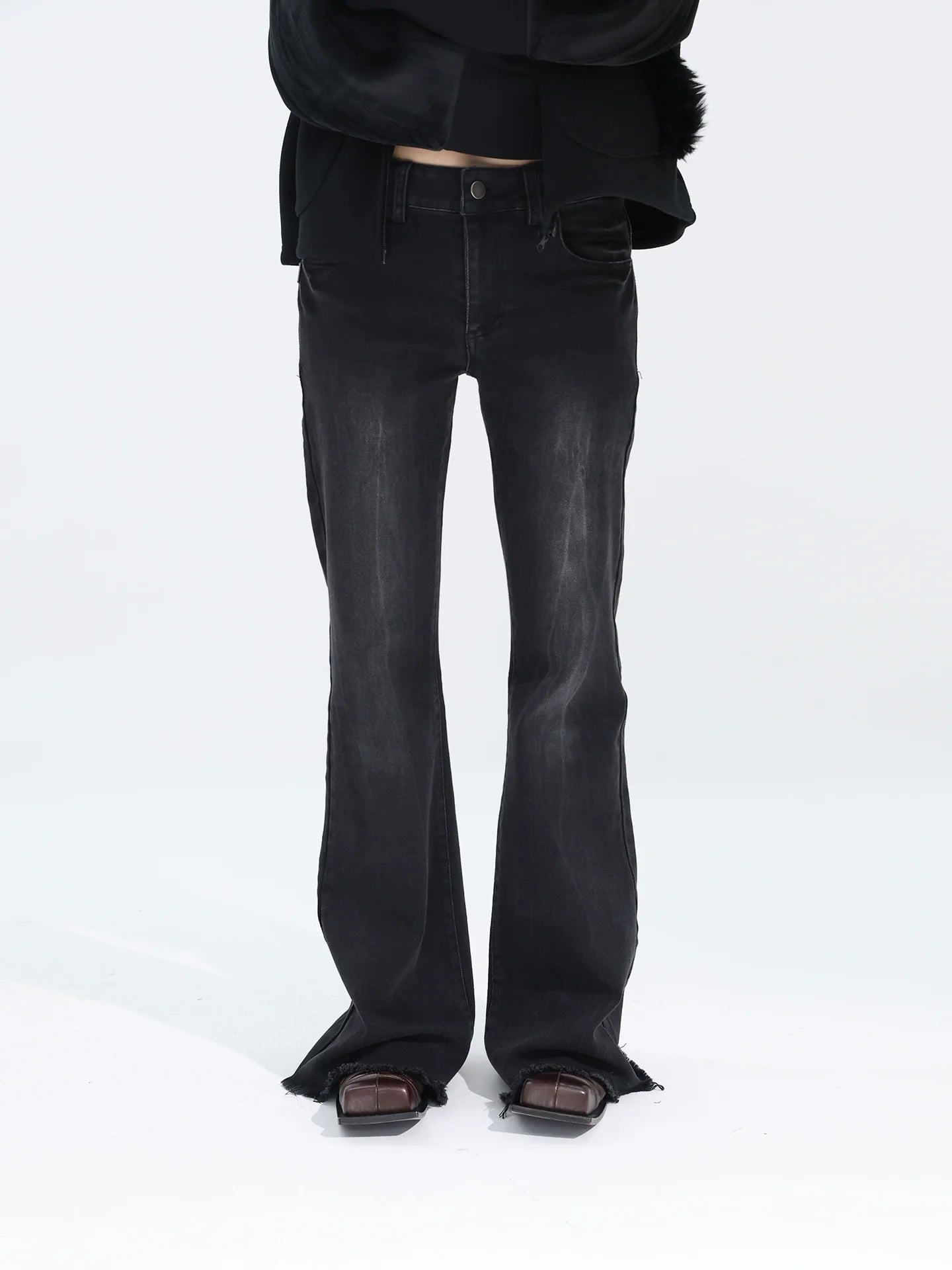 WASHED SKINNY FLARE JEANS