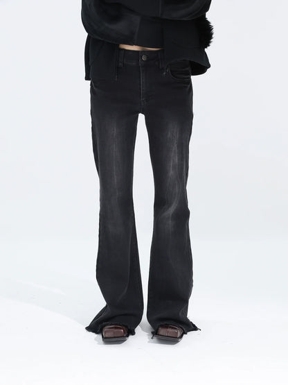 WASHED SKINNY FLARE JEANS