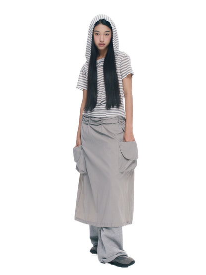 PLEATED A-LINE WORK SKIRT