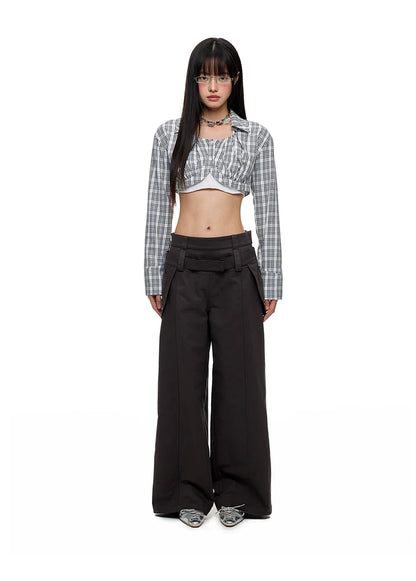 CASUAL WIDE-LEG PANTS WITH BELT