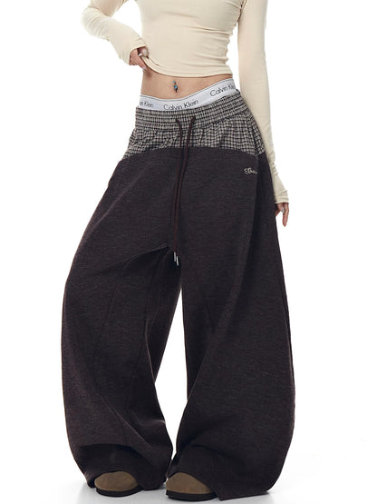 LAYERED WAIST WIDE PANTS