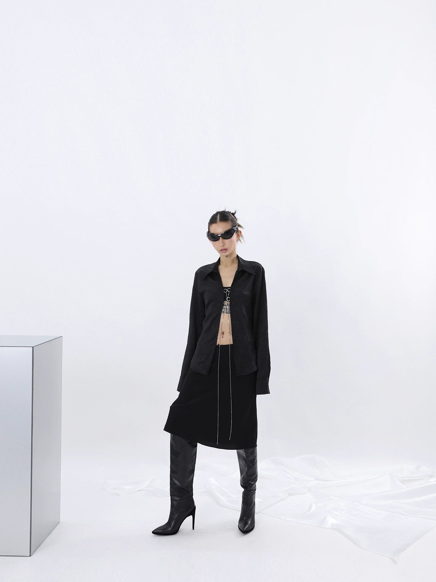 CHAIN SATIN SHIRT