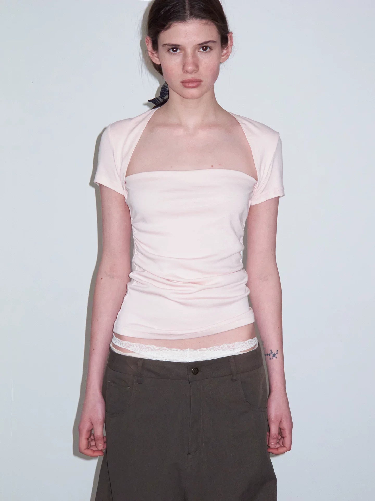 FAUX TWO-PIECE CROP TOP