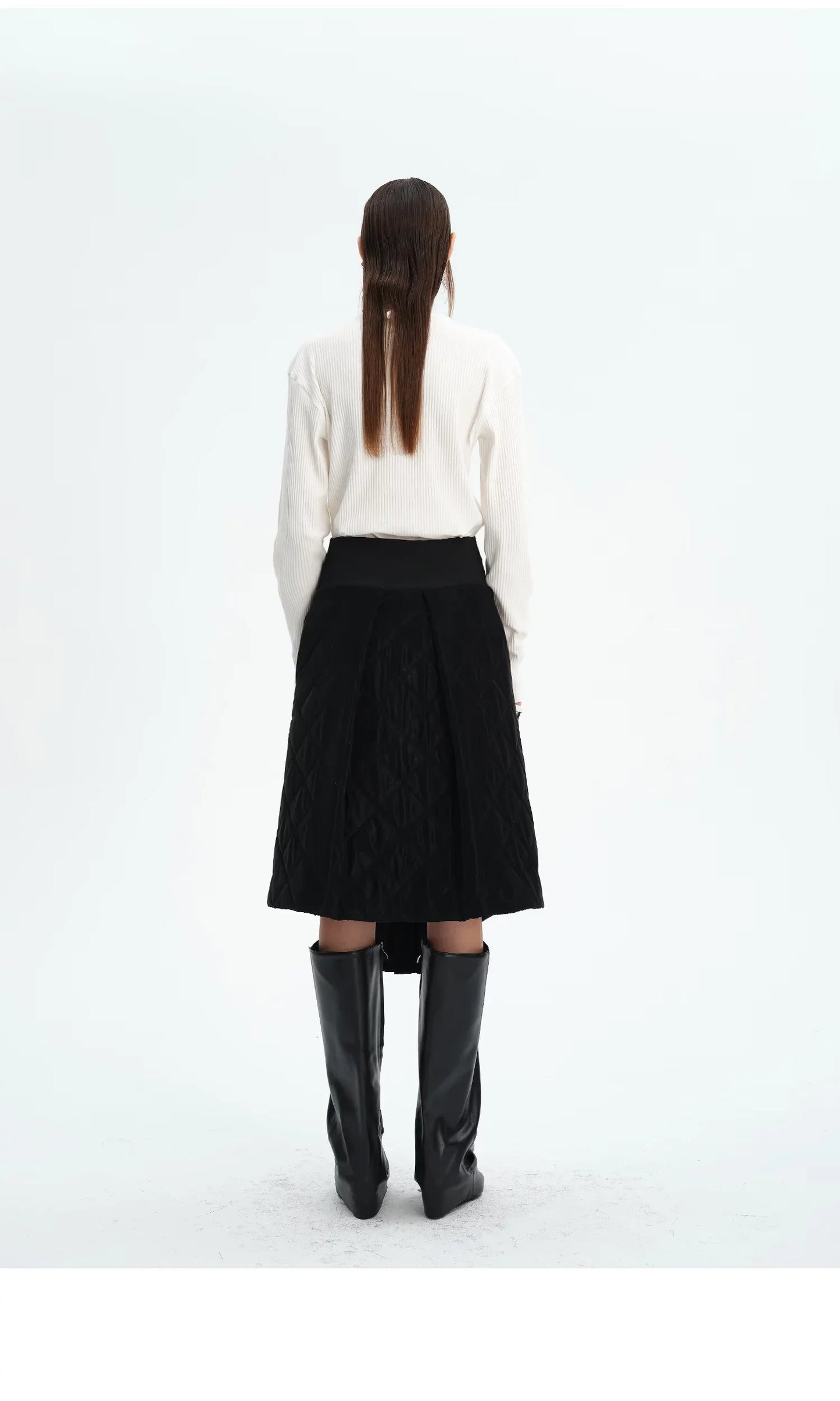 WINTER 3D QUILTED COTTON SKIRT