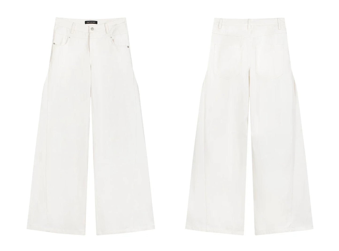 CASUAL WIDE-LEG TWILL PANTS