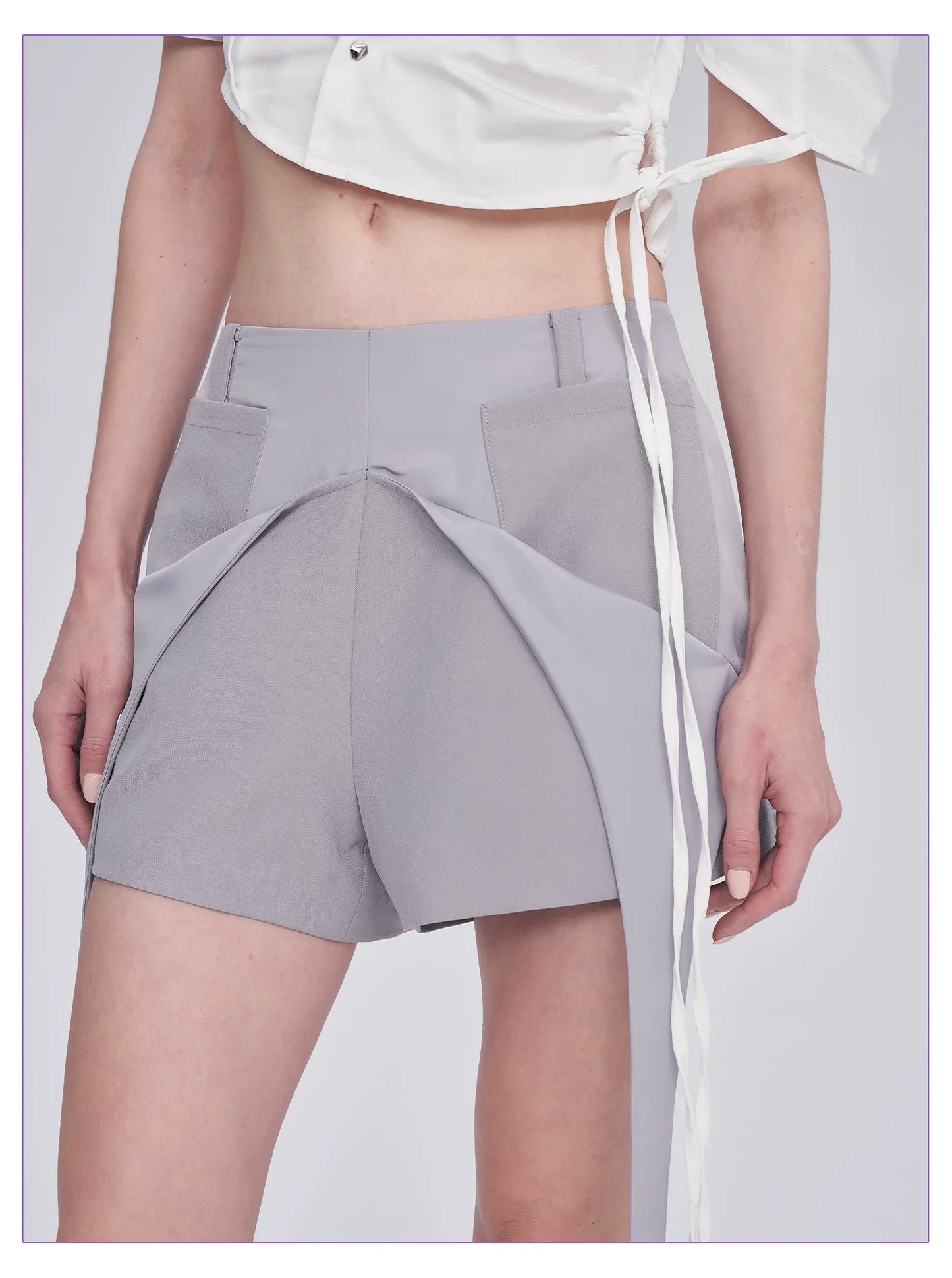 SILVER CANDLELIGHT SATIN HOT PANTS