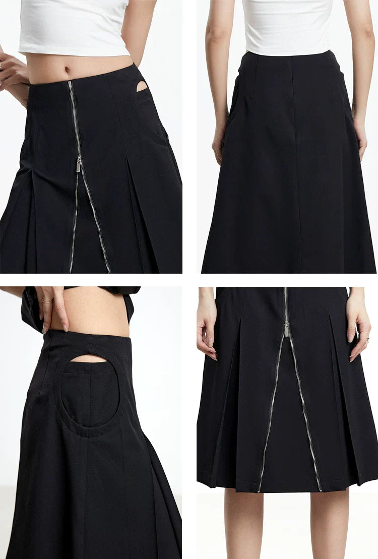 A-LINE SKIRT WITH CUTOUTS