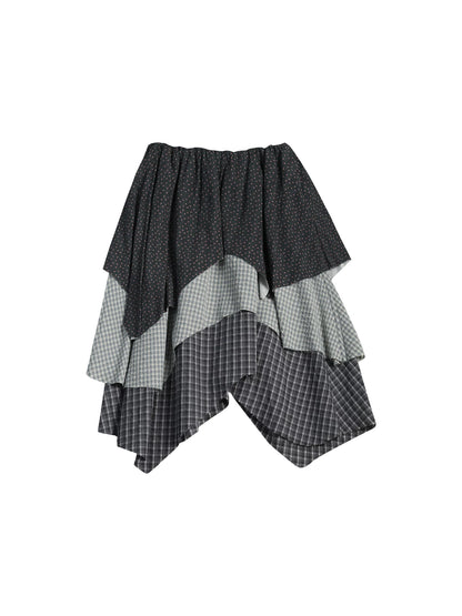 VINTAGE CHECKERED MIDI SKIRT