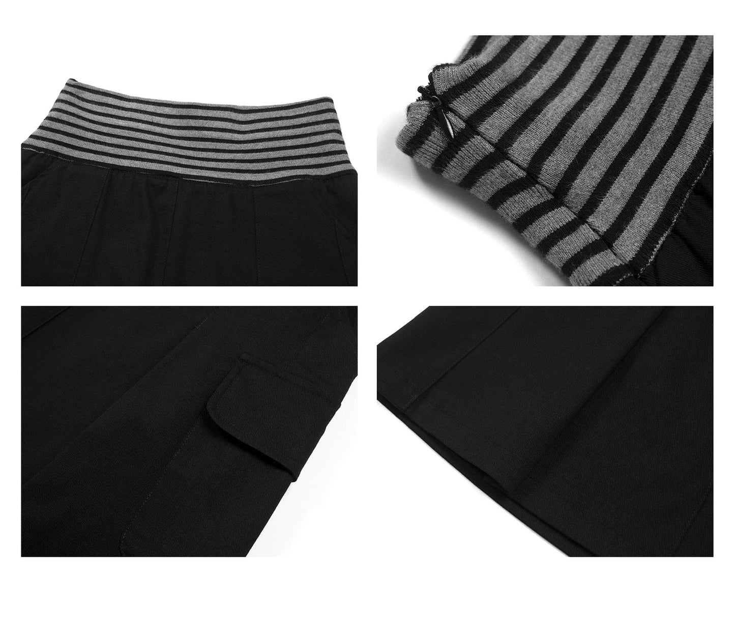 PLEATED STRIPED A-LINE MIDI SKIRT