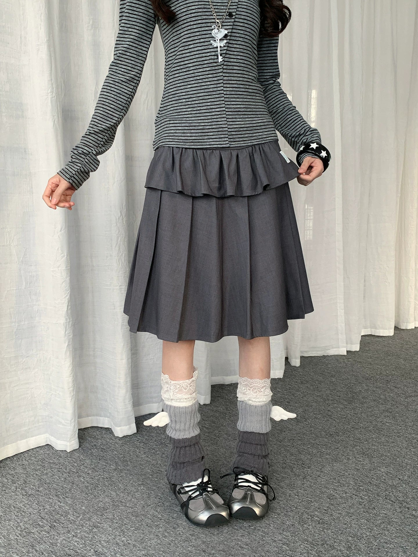 PLEATED A-LINE SKIRT SET