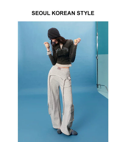 ASYMMETRICAL FRAYED EDGE PANTS