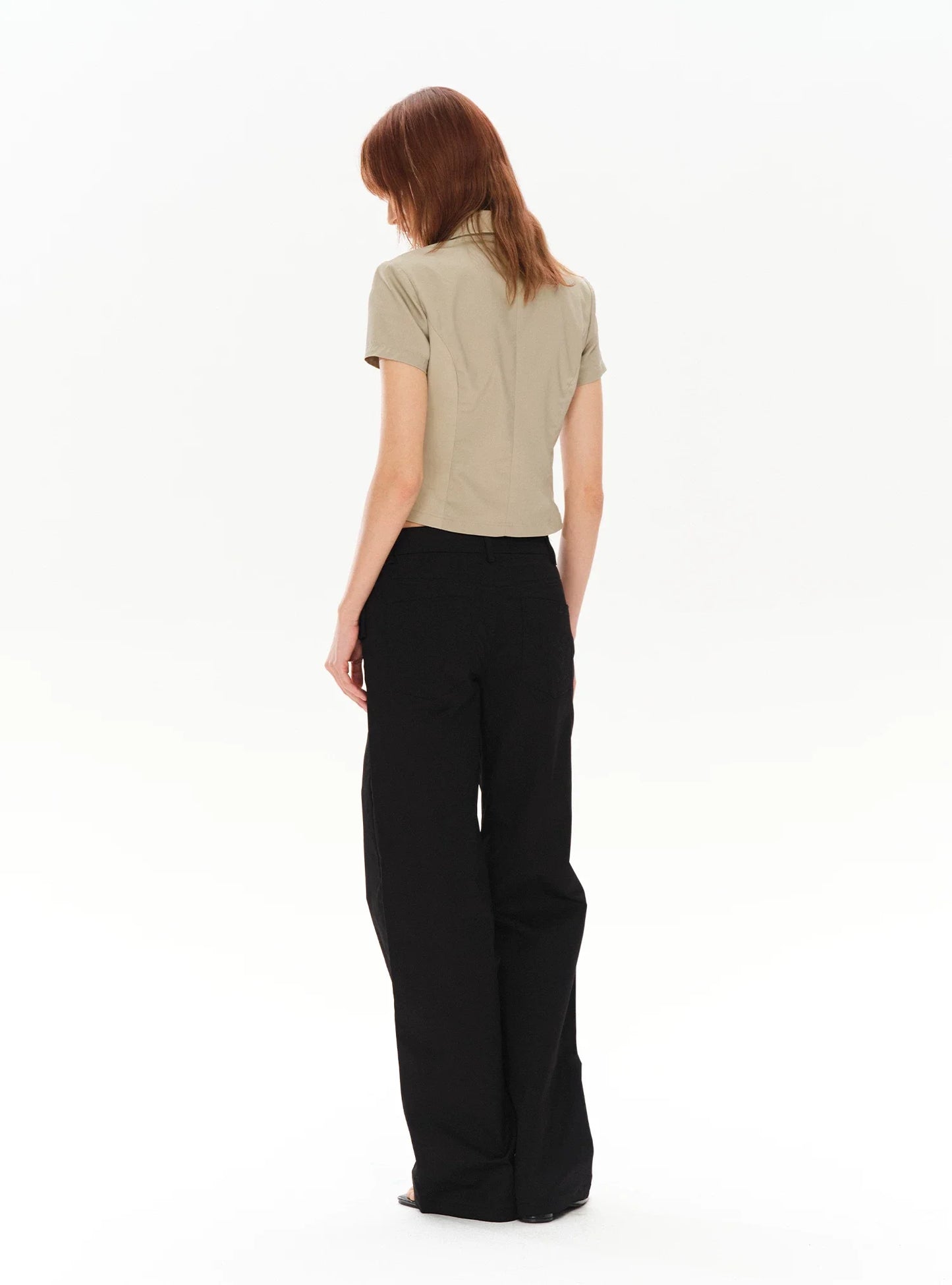 LOW-WAIST STYLISH PANTS WITH BUCKLE
