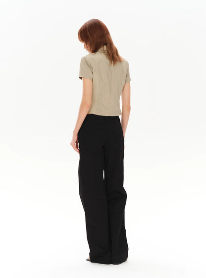 LOW-WAIST STYLISH PANTS WITH BUCKLE