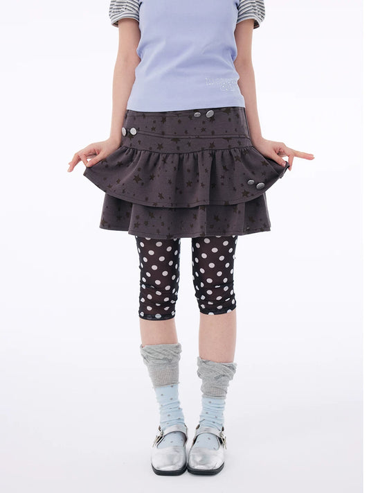 CUTE BUTTONED STRETCH SKIRT