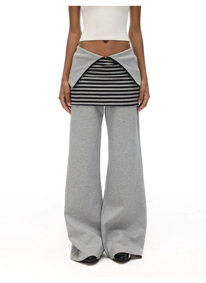ADJUSTABLE WAIST WIDE-LEG SWEATPANTS