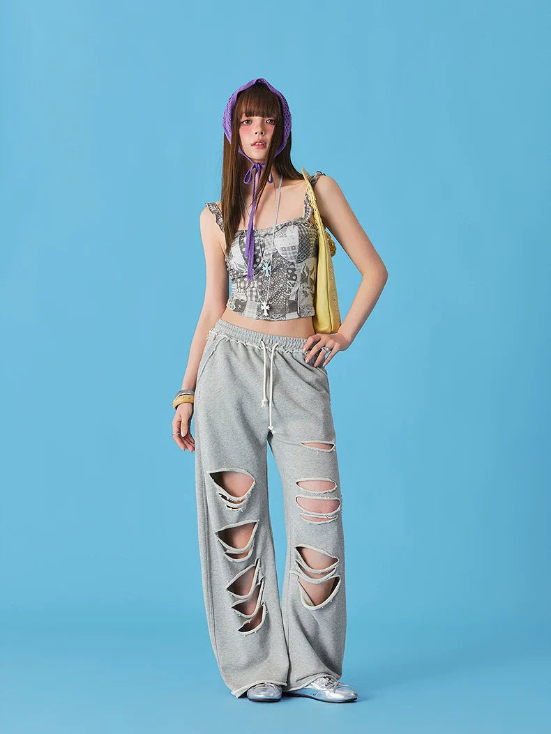 RIPPED CASUAL SWEATPANTS