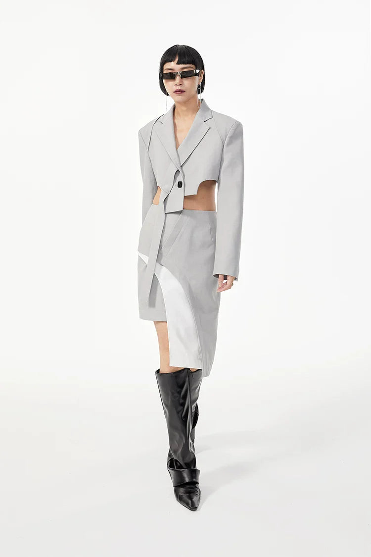 LAYERED SKIRT WITH CURVED HEM