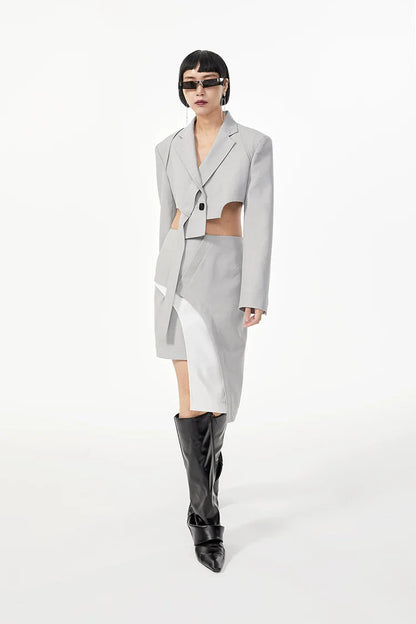 LAYERED SKIRT WITH CURVED HEM