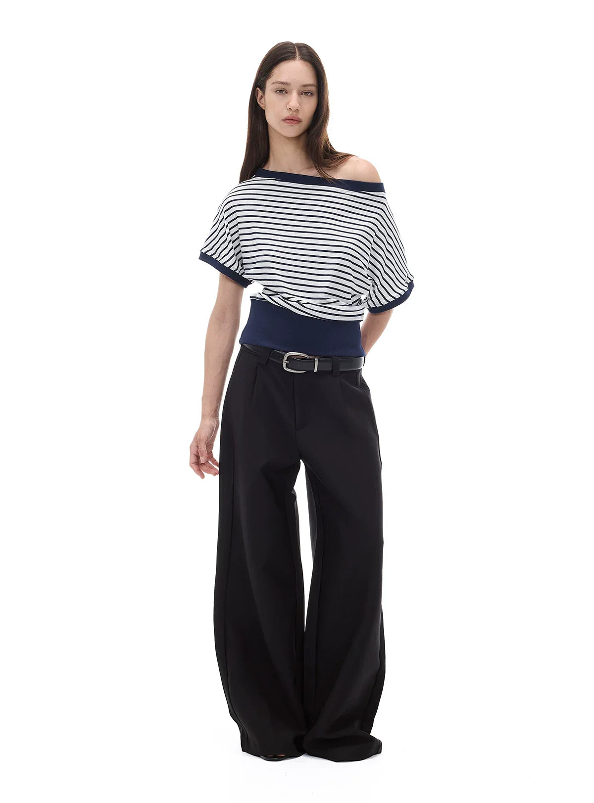 CASUAL WIDE-LEG TAPERED PANTS