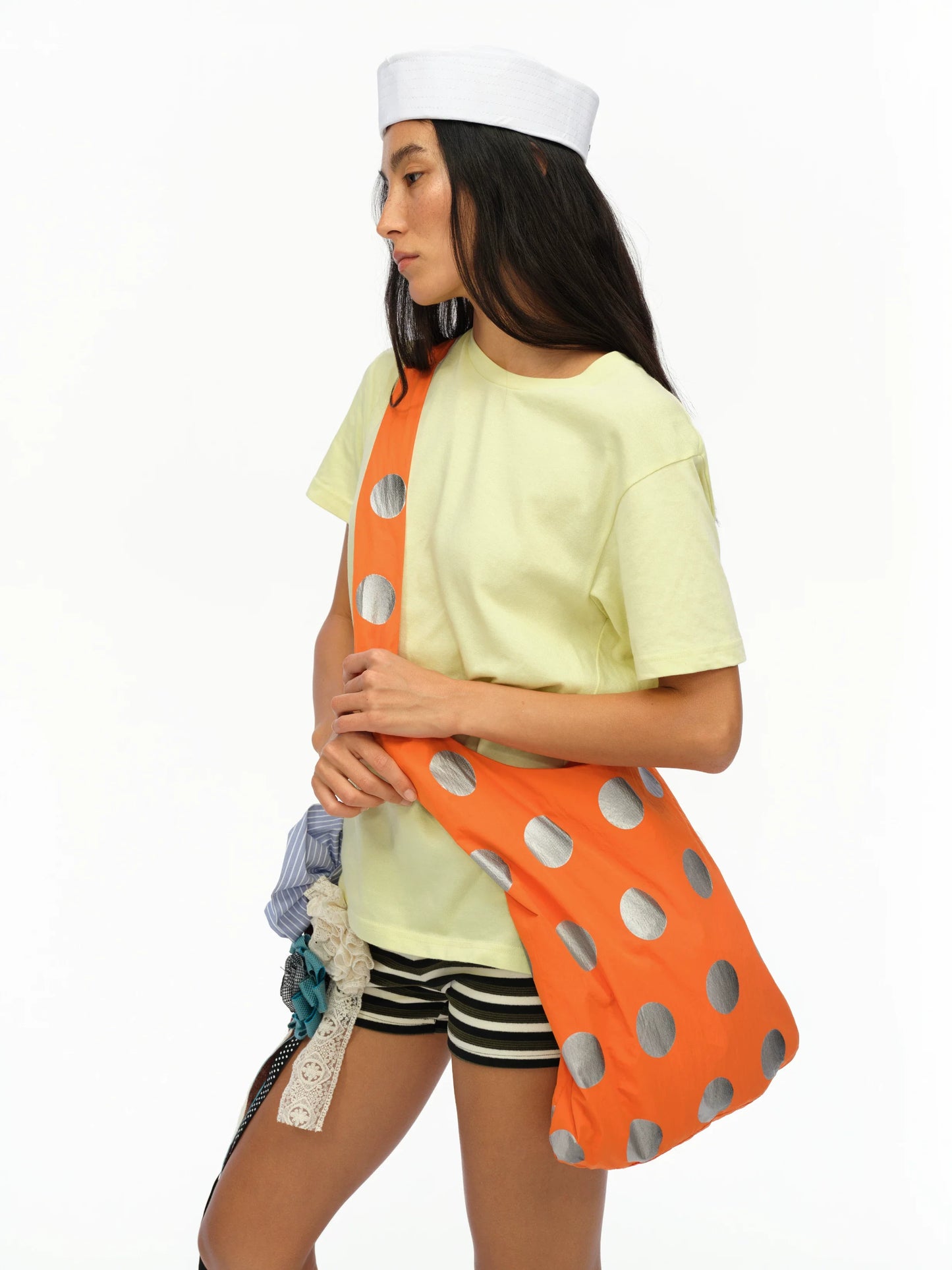 VIBRANT ORANGE POLKA DOT BAG