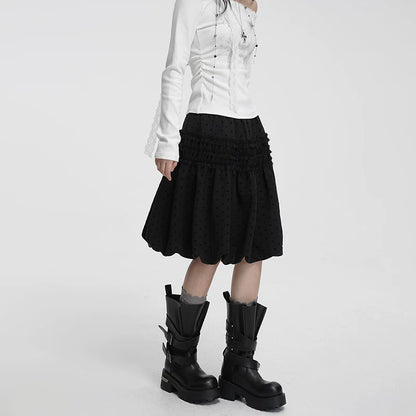 POLKA DOT HALTER MIDI SKIRT