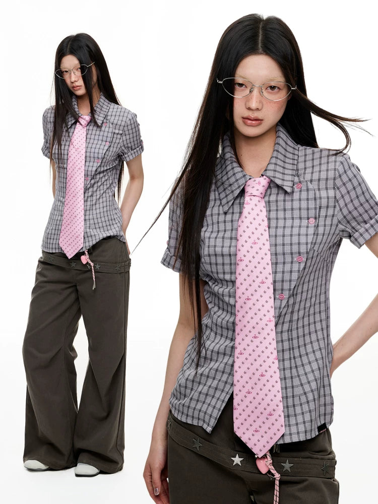 PLAID SUMMER BLOUSE