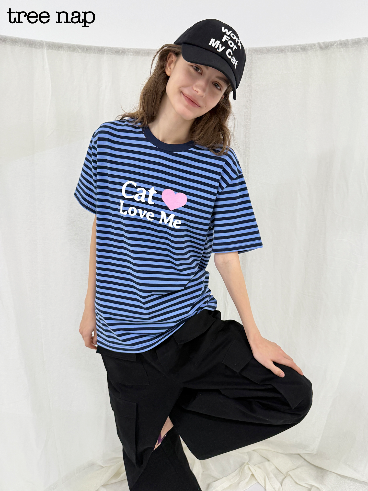 PLAYFUL STRIPED CAT & DOG TEE