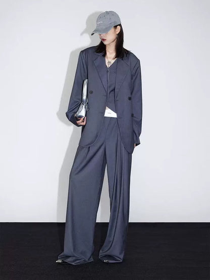 FLOWY PLEATED WIDE-LEG PANTS