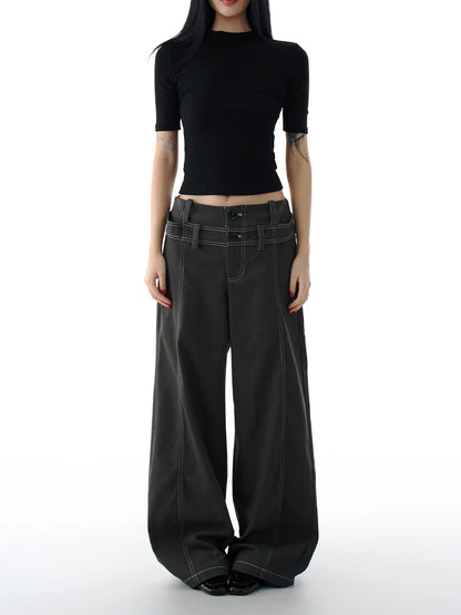 WIDE LEG LAYERD DENIM