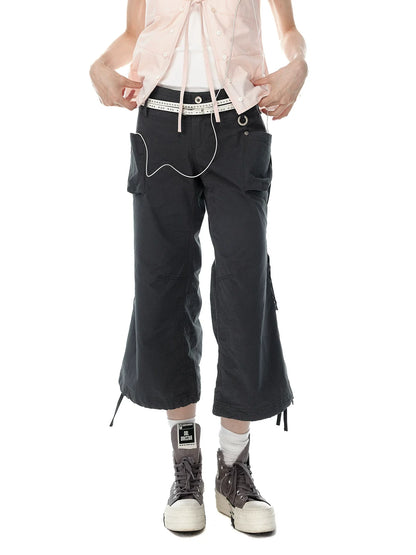 LIGHTWEIGHT DRAWSTRING WIDE-LEG PANTS