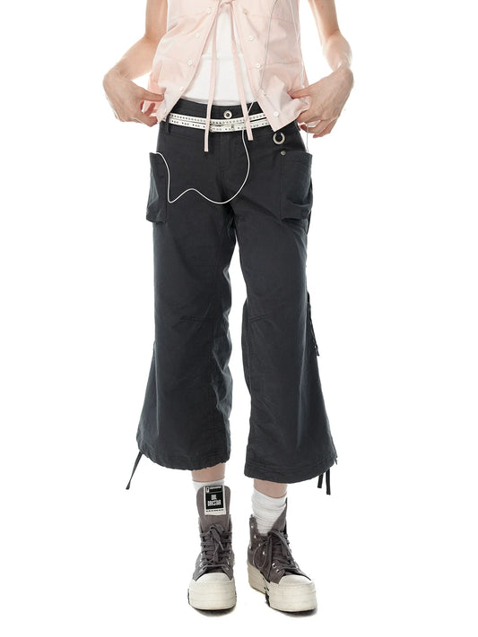 LIGHTWEIGHT DRAWSTRING WIDE-LEG PANTS