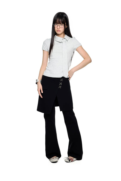 V-NECK PUFF-SLEEVE TOP