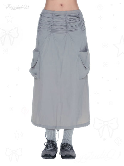 PLEATED A-LINE WORK SKIRT