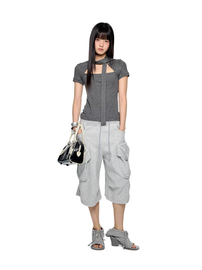SLIM-FIT TIE-STRAP T-SHIRT