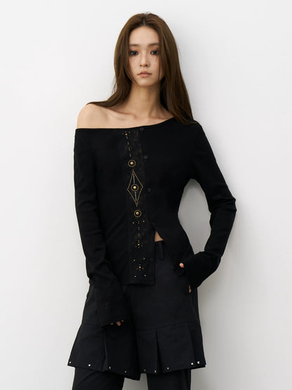 GEOMETRIC BEADED TOP