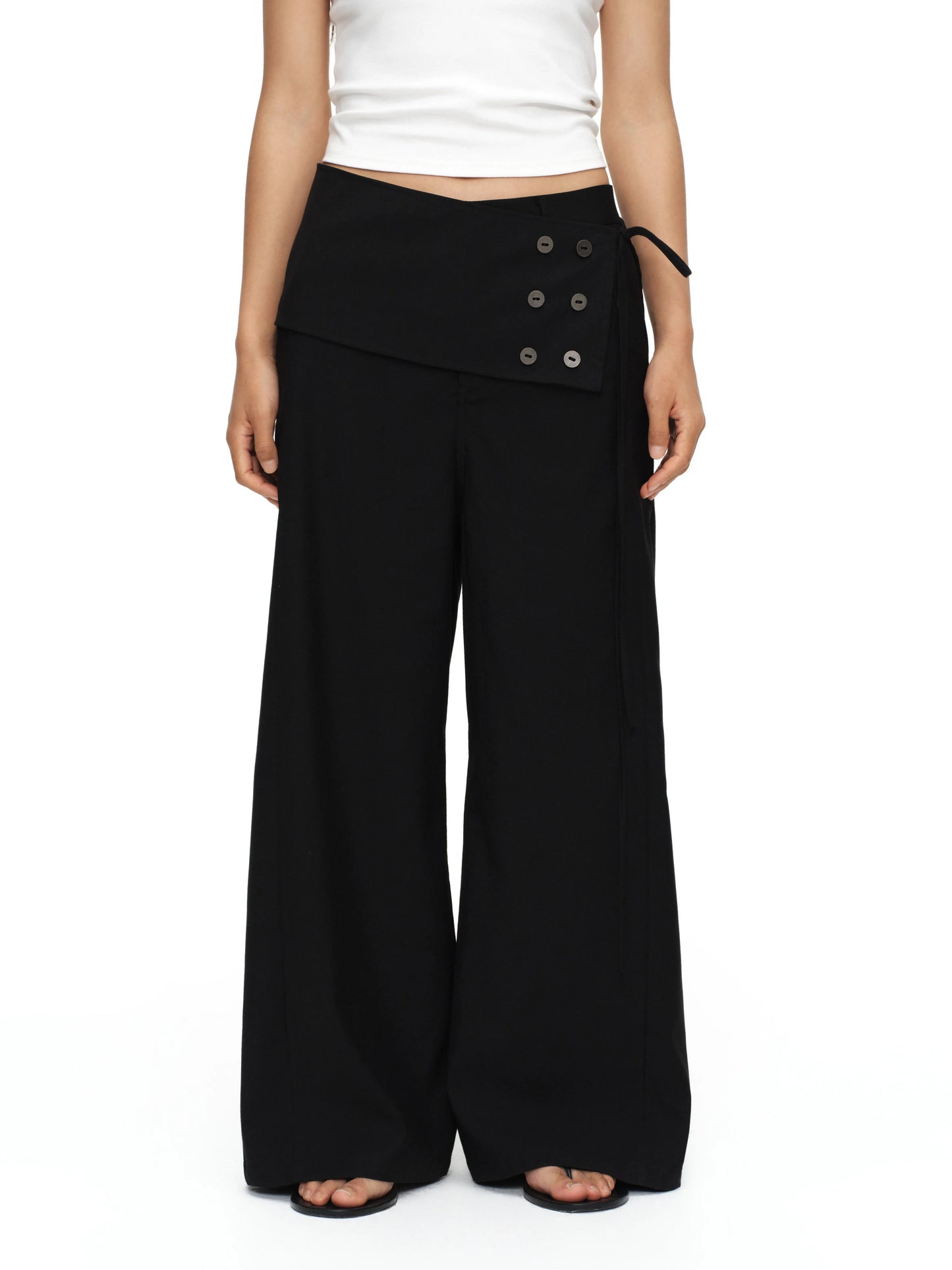LOOSE CASUAL SUIT PANTS WITH SKIRT