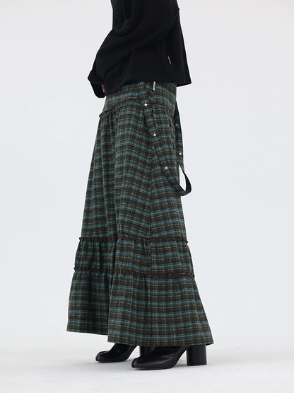 TIERED CHECK SKIRT